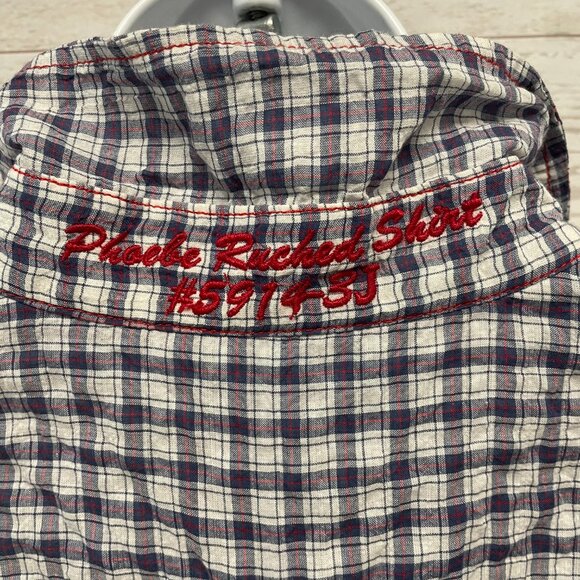 Johnny Was Phoebe Ruched Eyelet Cotton Embroidered Shirt - Picture 6 of 9